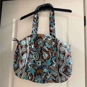 Vera Bradley Blue and Brown Floral Travel Bag